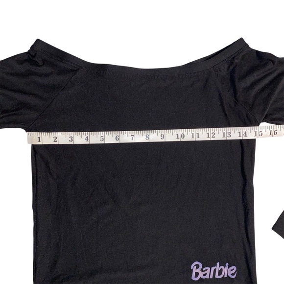 Barbie Retro Black Off-Shoulder Long Sleeve Top - Picture 9 of 10